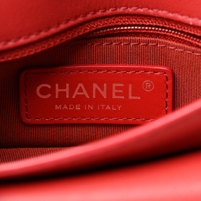 Chanel Lambskin Quilted Mini Natural CC Flap Red 6 of 16
