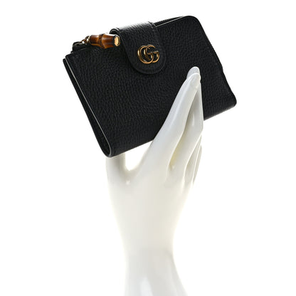 Gucci Dollar Calfskin Bamboo Double G Wallet Black 2 of 6