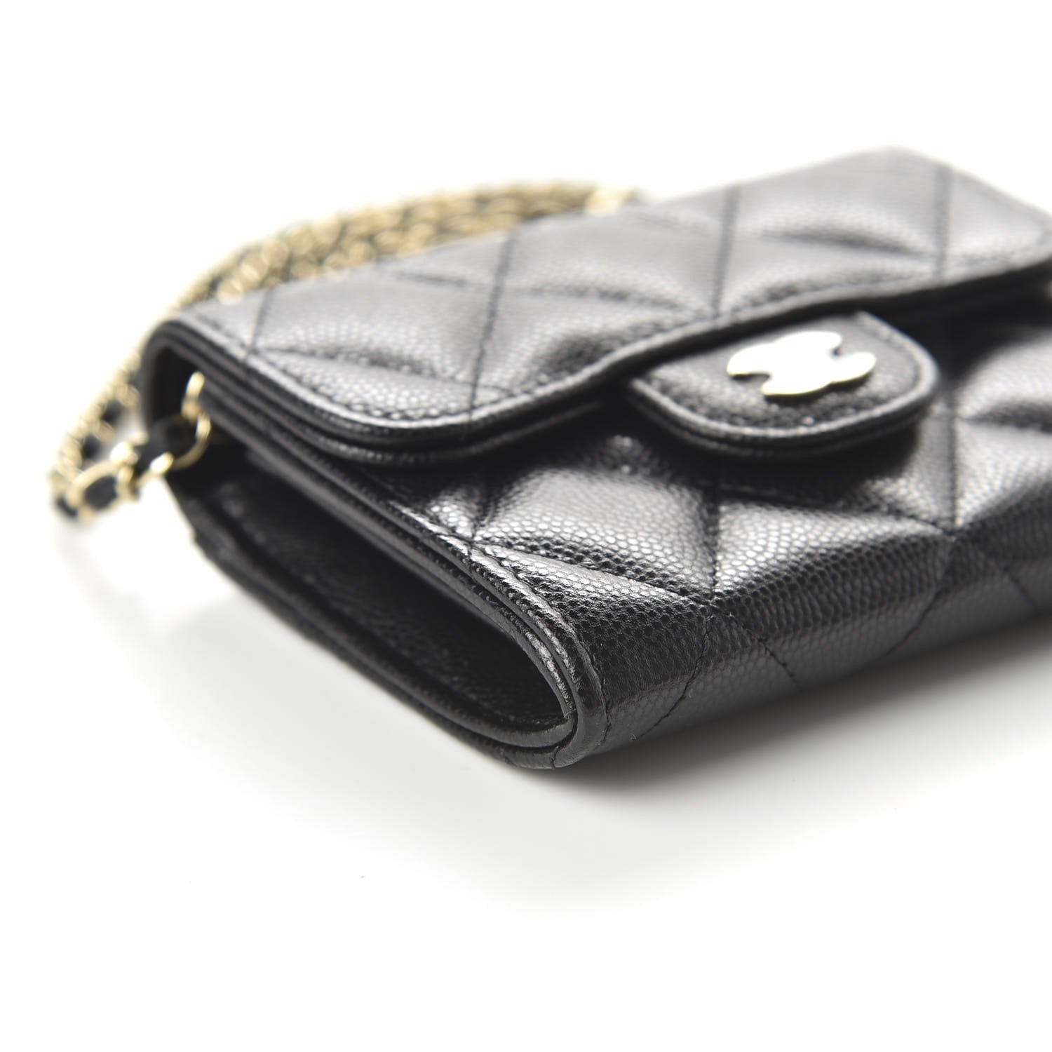 Chanel Caviar Quilted Flap Card Holder On Chain Black 6 of 11