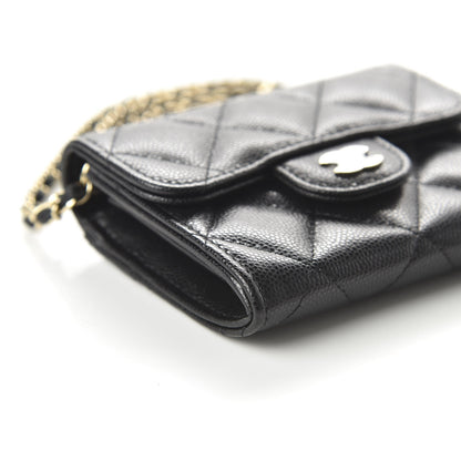 Chanel Caviar Quilted Flap Card Holder On Chain Black 6 of 11