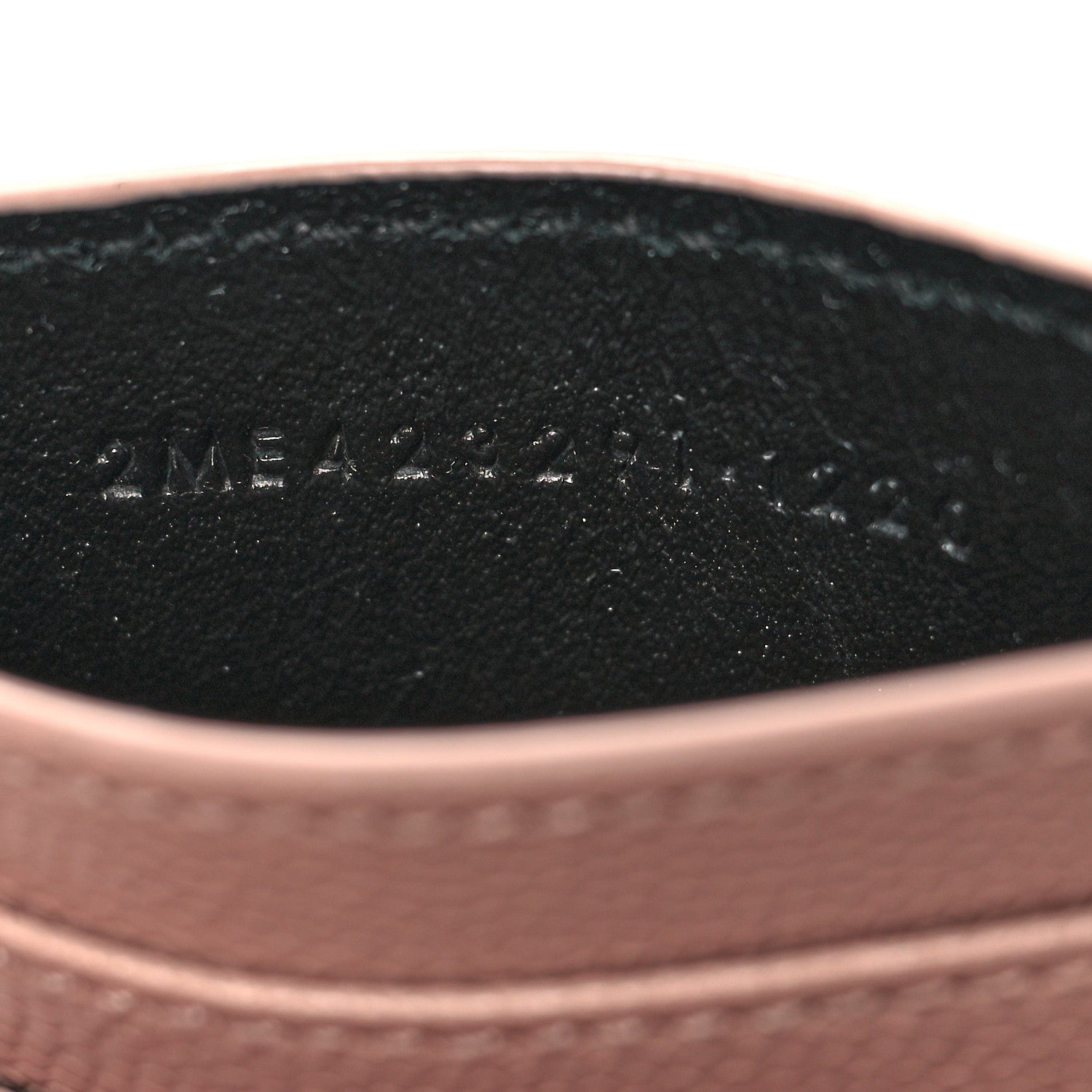 Saint Laurent Grain De Poudre Matelasse Chevron Monogram Credit Card Case Pale Pink 7 of 8