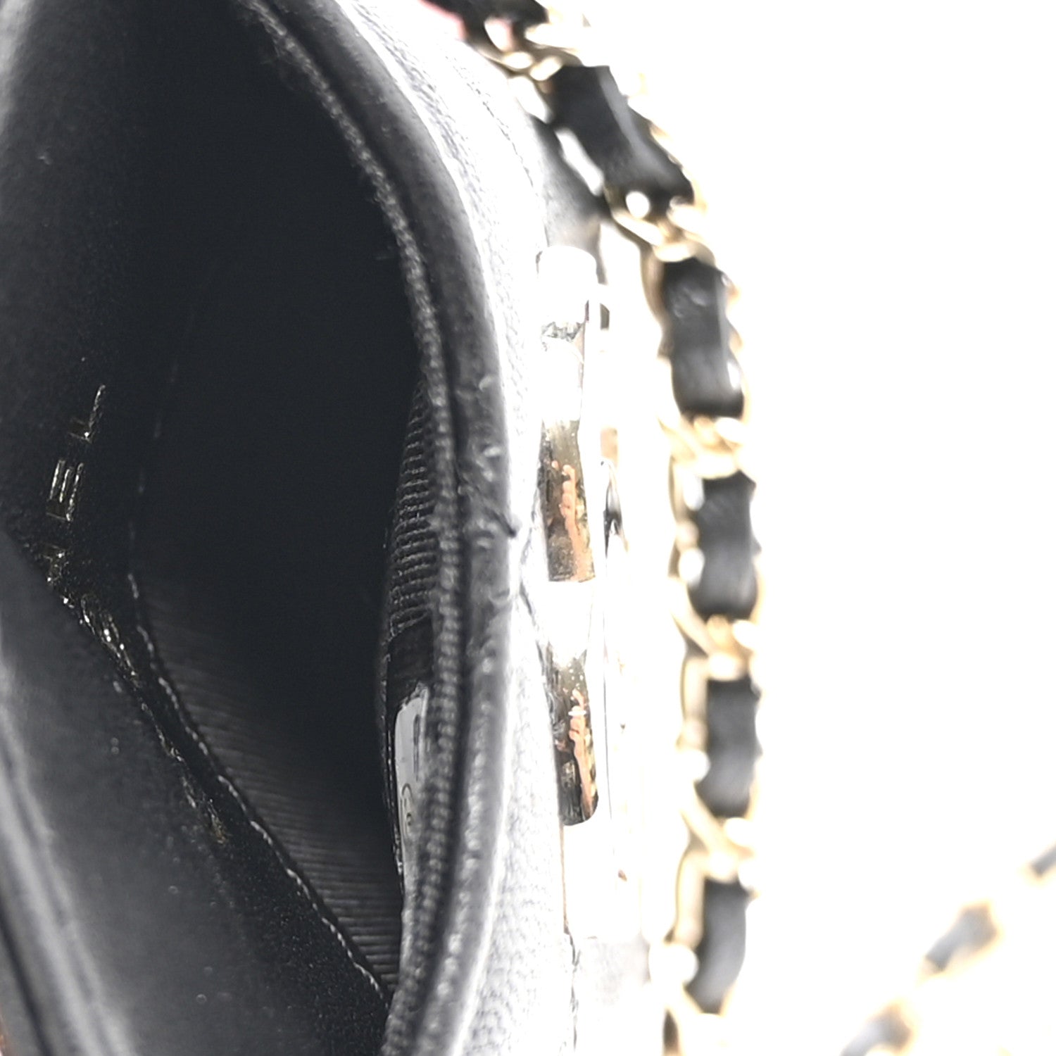 Chanel Lambskin Quilted Chanel Card Holder On Chain Black 4 of 6