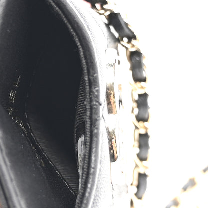 Chanel Lambskin Quilted Chanel Card Holder On Chain Black 4 of 6
