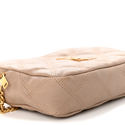 Saint Laurent Grained Lambskin Quilted Mini Becky Double Zip Bag Natural Tan 6 of 18