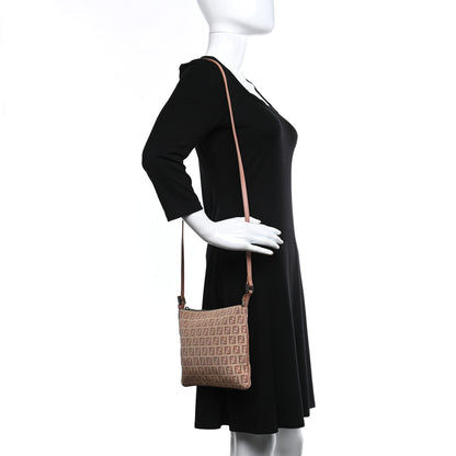 Fendi Zucchino Vitello Crossbody Beige Bruciato Bois de Rose 2 of 9