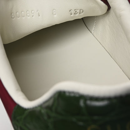 Gucci Econyl Nylon Diva Crocodile Web Mens Ace Sneakers 8 Rosso Ancora Vert 8 of 9
