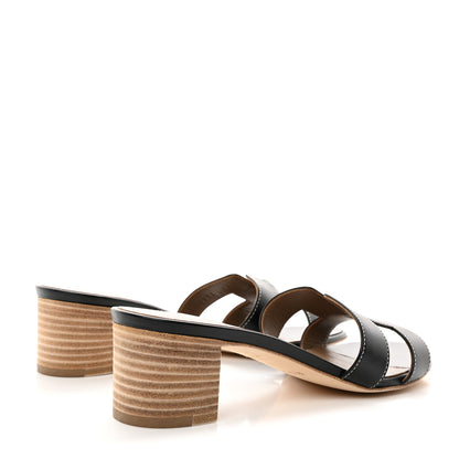 Hermes Calfskin Oasis Sandals 37.5 Black 4 of 8