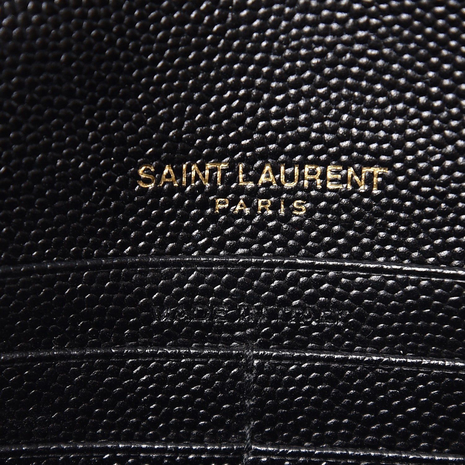 Saint Laurent Grain De Poudre Matelasse Chevron Monogram Envelope Chain Wallet Black 6 of 8