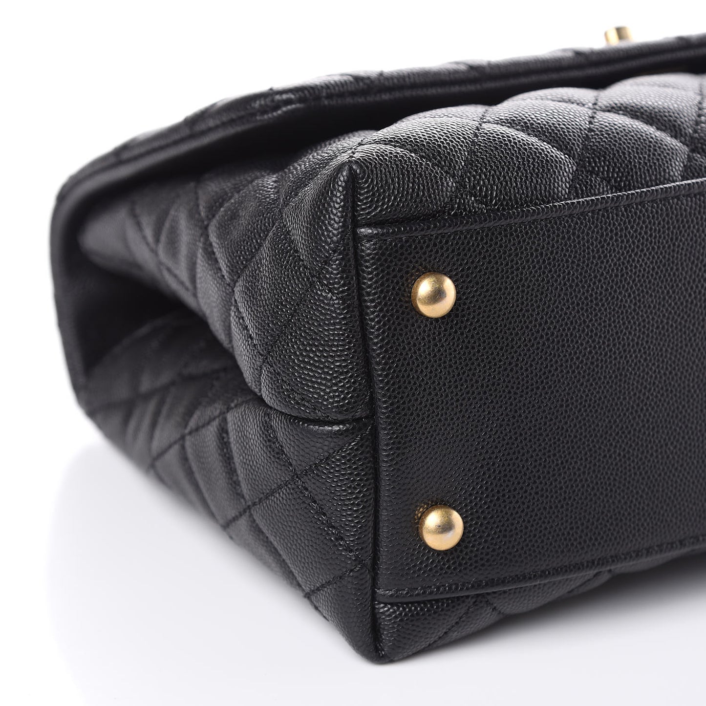 Caviar Quilted Small Coco Handle Flap Black