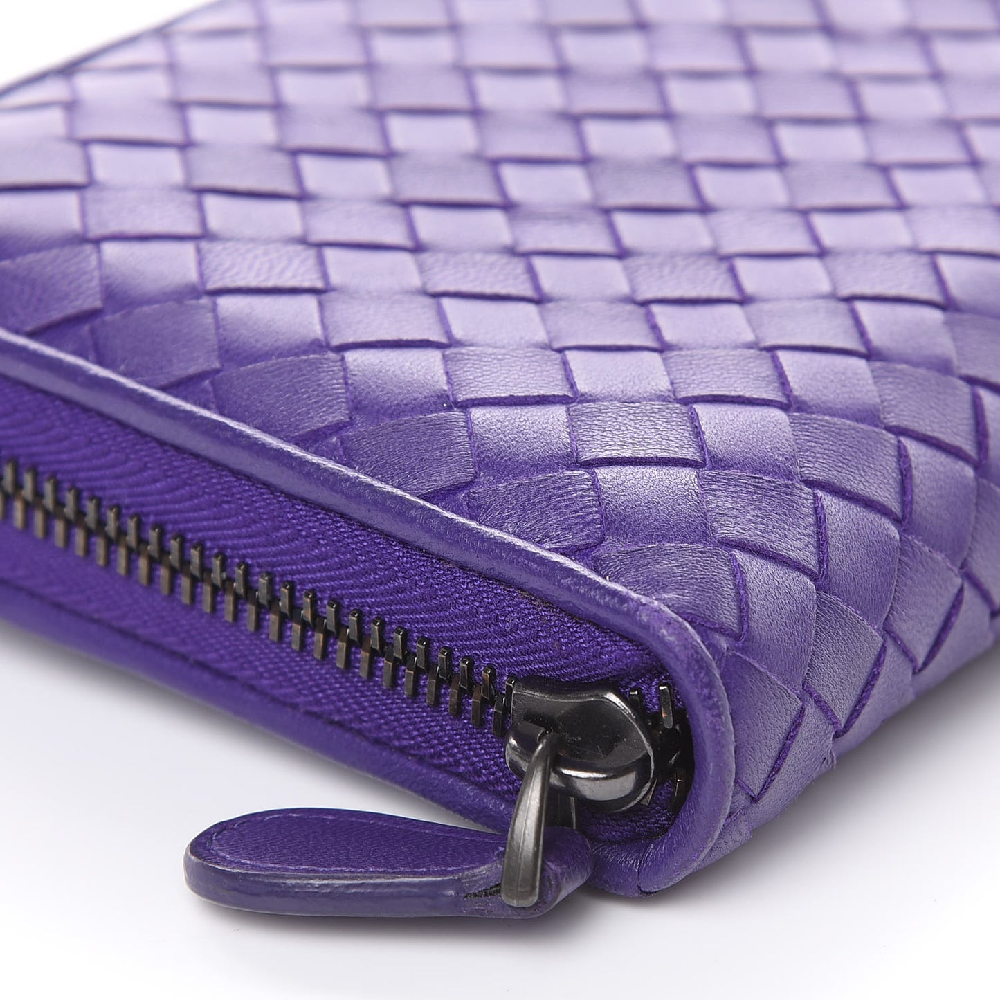 Nappa Intrecciato Zip Around Wallet Anemone