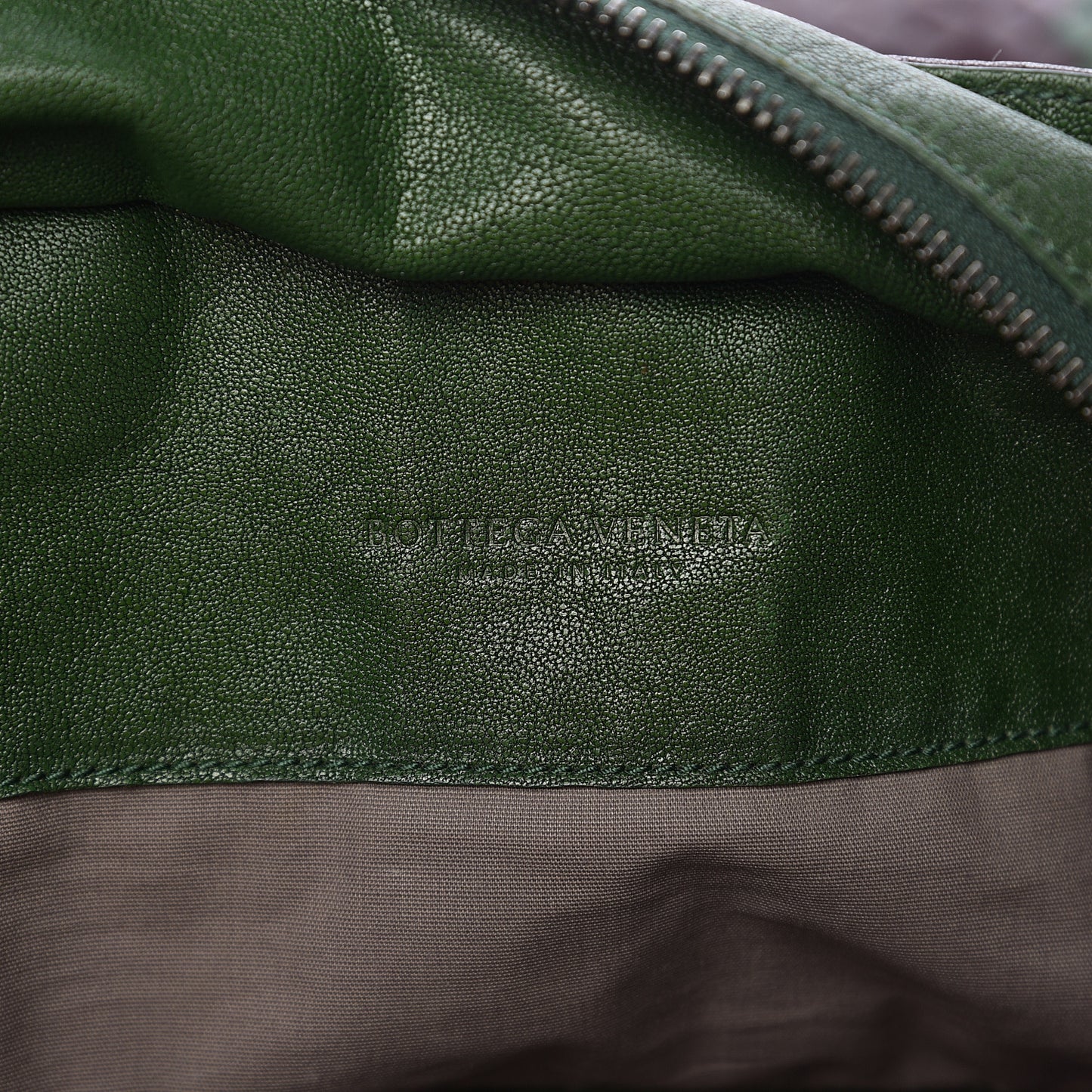Goatskin Intrecciato Tote Green