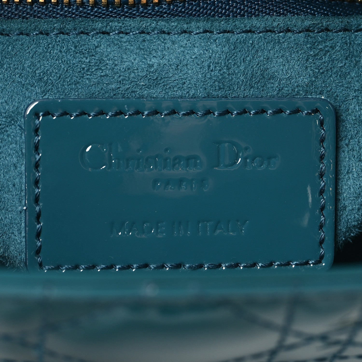 Christian Dior Patent Cannage Mini Lady Dor Blue 6 of 10