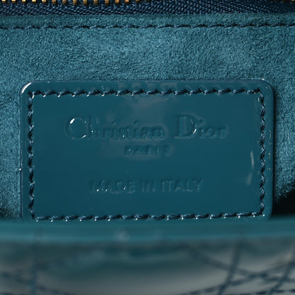 Christian Dior Patent Cannage Mini Lady Dor Blue 6 of 10