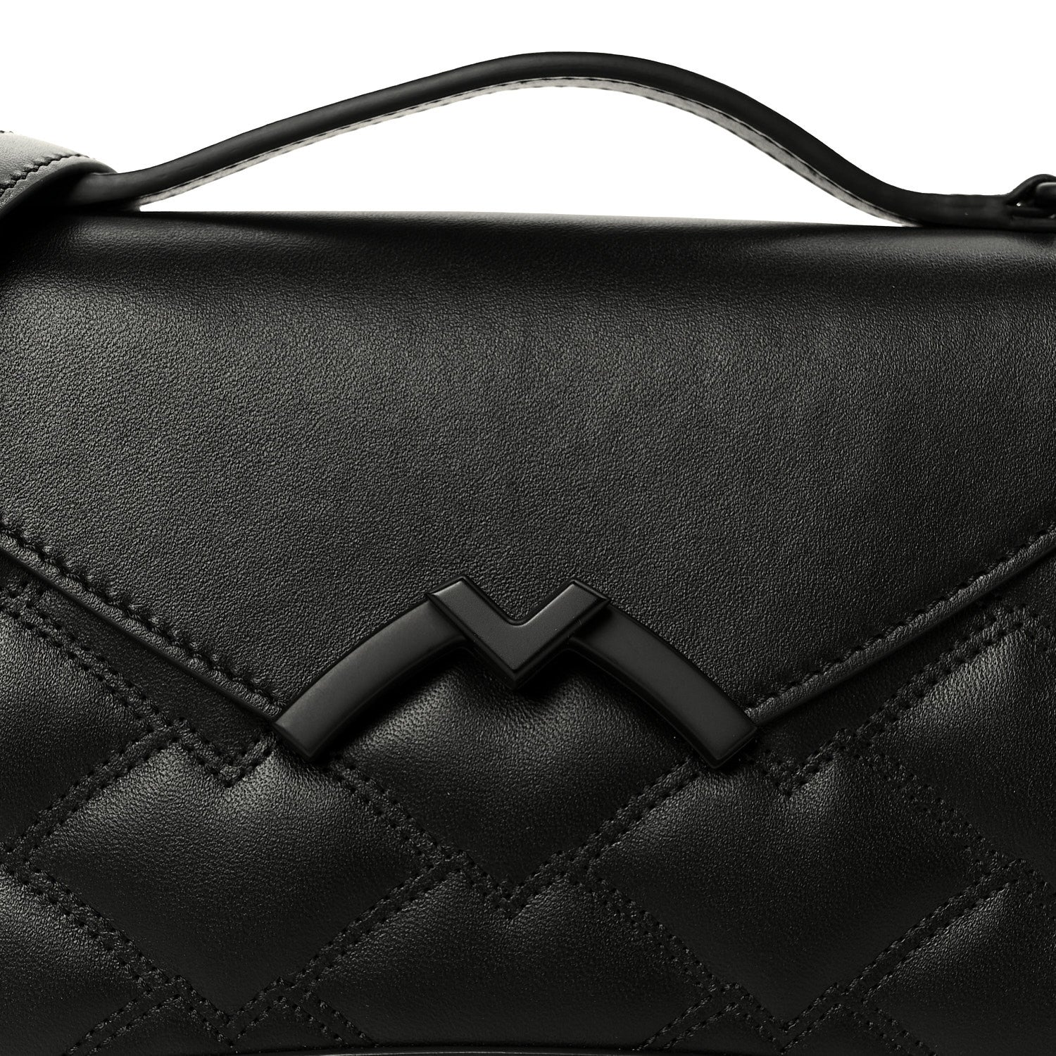 Moynat Lambskin Quilted Gabrielle Clutch Black 8 of 10