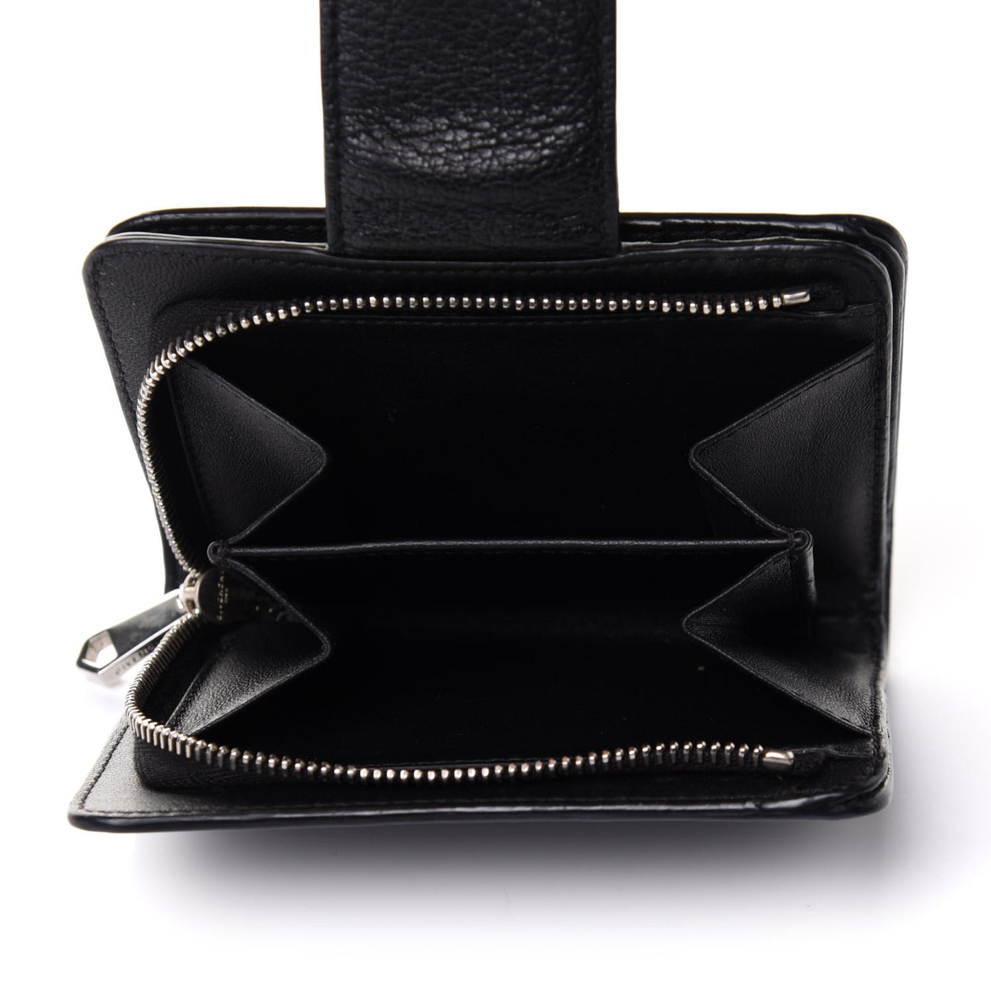 Sugar Goatskin Compact Wallet Black