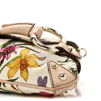 Gucci Canvas Flora Floral Horsebit Clutch 10 of 12