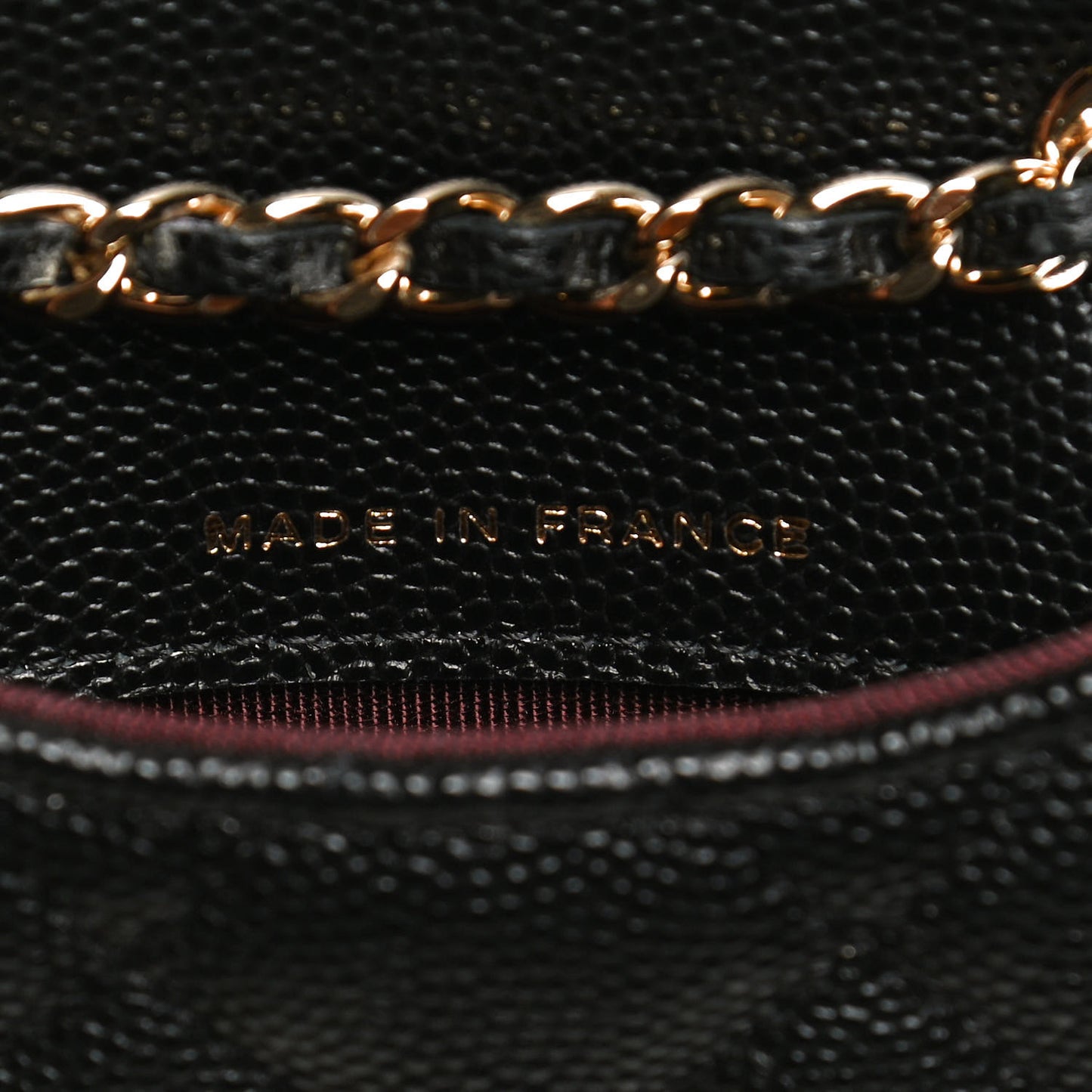 Caviar Quilted Mini Chain Belt Bag Black