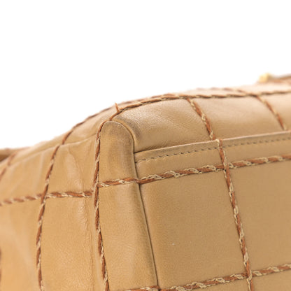 Chanel Lambskin Quilted Chocolate Bar Flap Shoulder Bag Beige 13 of 18