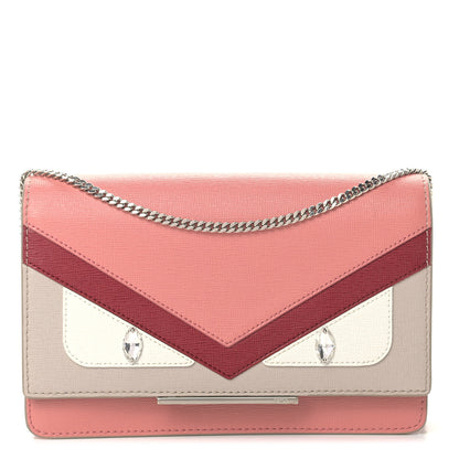 Fendi Vitello Elite Crystal Eye Monster Tube Wallet on Chain Grigio Polvere Ribes Multicolor 1 of 11