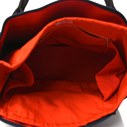 Hermes Toile Sac De Pansage Groom Bleu Navy Feu 5 of 9