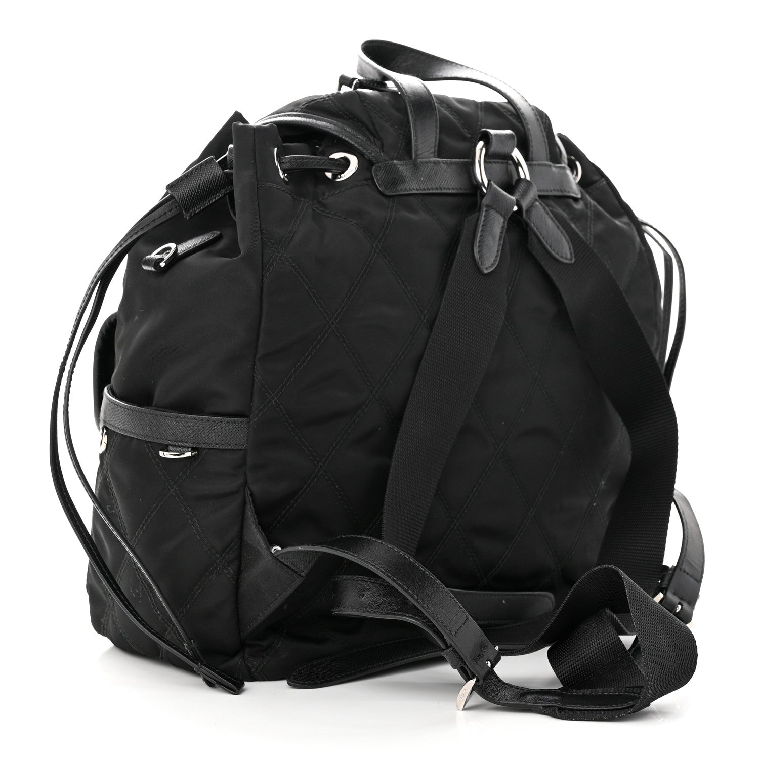 Prada Tessuto Nylon Saffiano Vela Quilted Backpack Black 3 of 19
