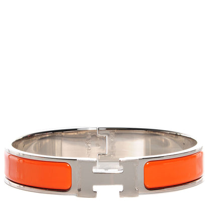 Hermes Enamel Narrow Clic Clac H Bracelet GM Orange 1 of 5