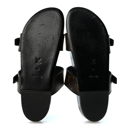 Louis Vuitton Monogram Bom Dia Mule Sandals 40 Black 6 of 11