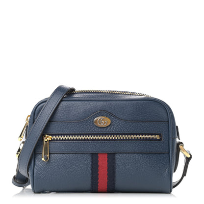 Gucci Textured Calfskin Web Mini Ophidia Shoulder Bag Blue Agata 1 of 9
