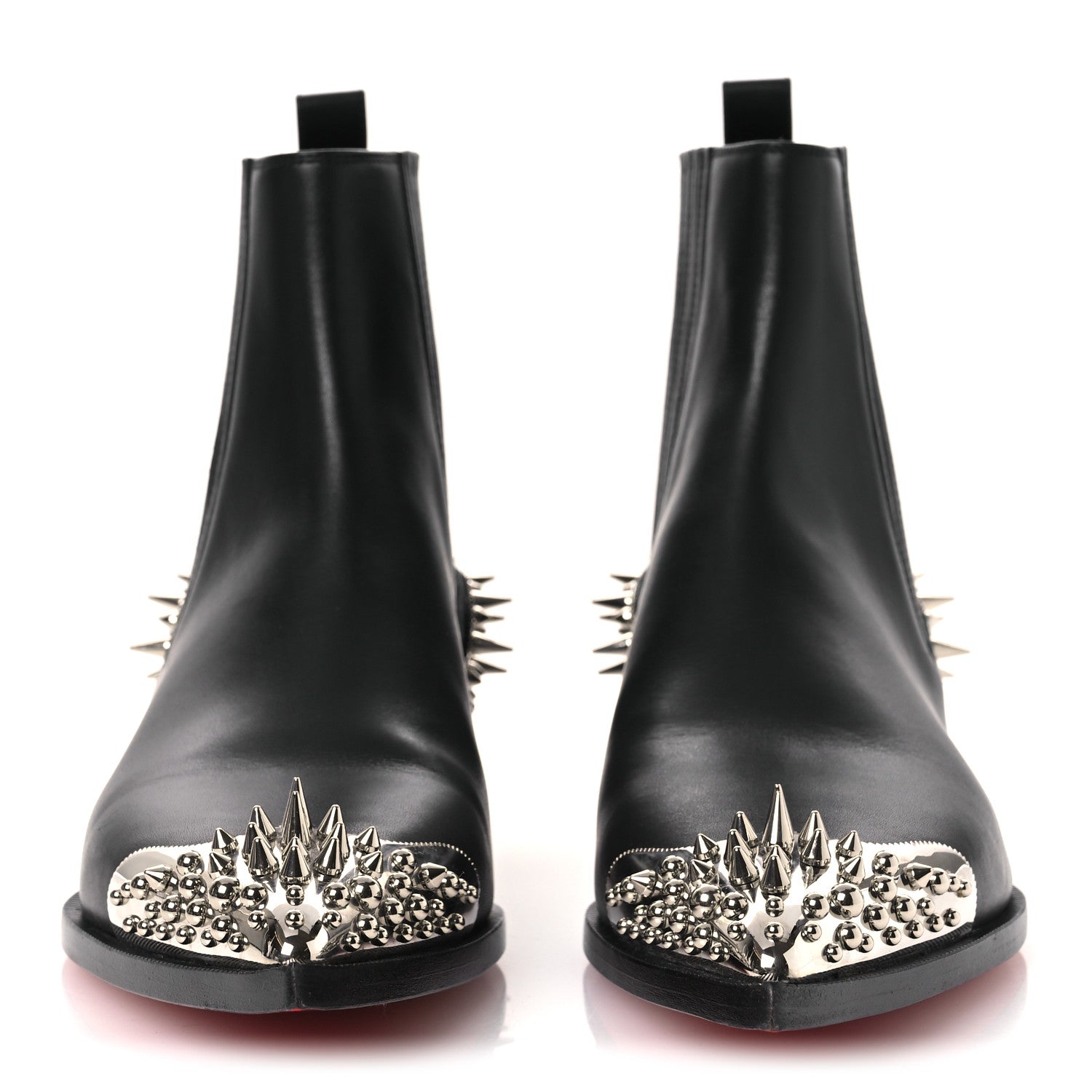 Christian Louboutin Calfskin Spiked Mens Chelviss Meteor Flat Ankle Boots 43 Black 3 of 11