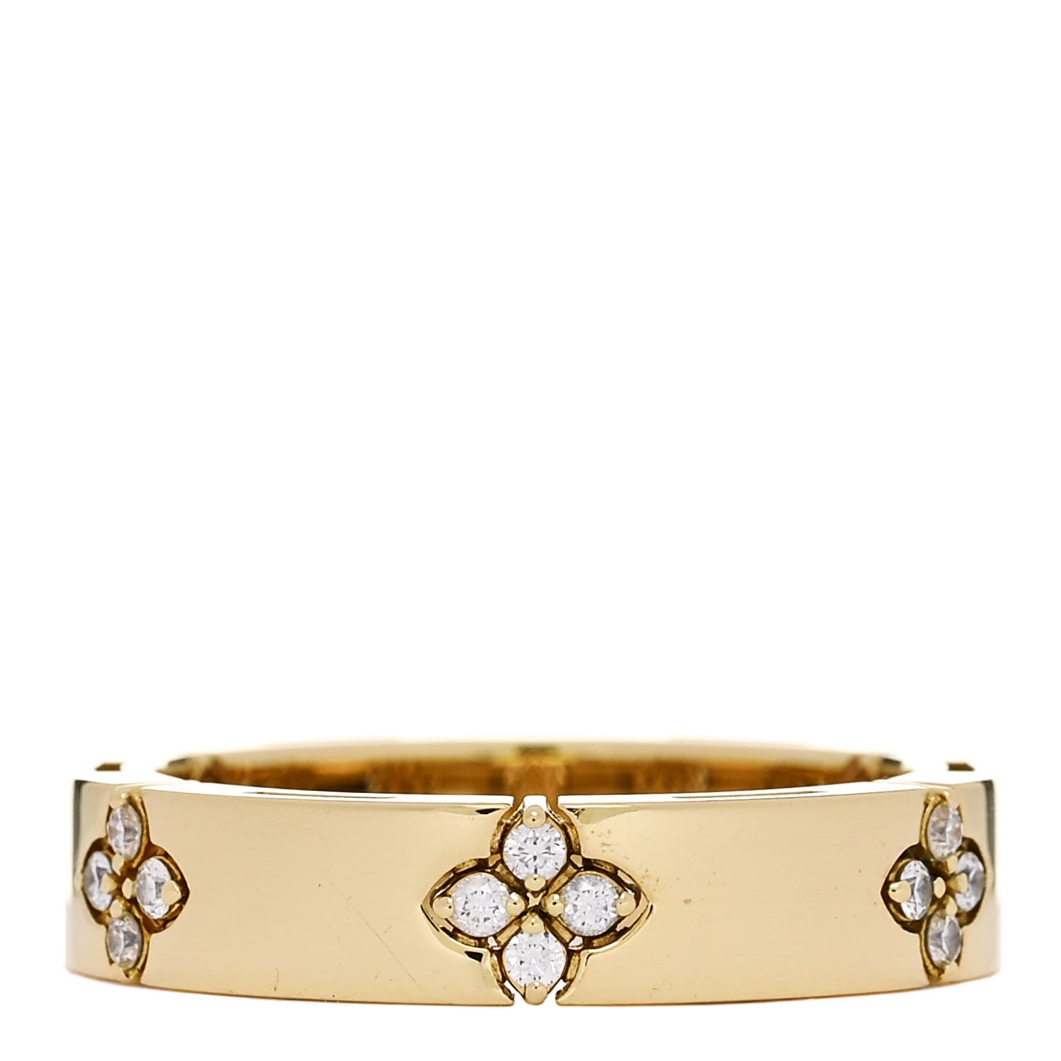 Roberto Coin 18K Yellow Gold Diamond Narrow Love in Verona Band Ring 53 6.5 1 of 5
