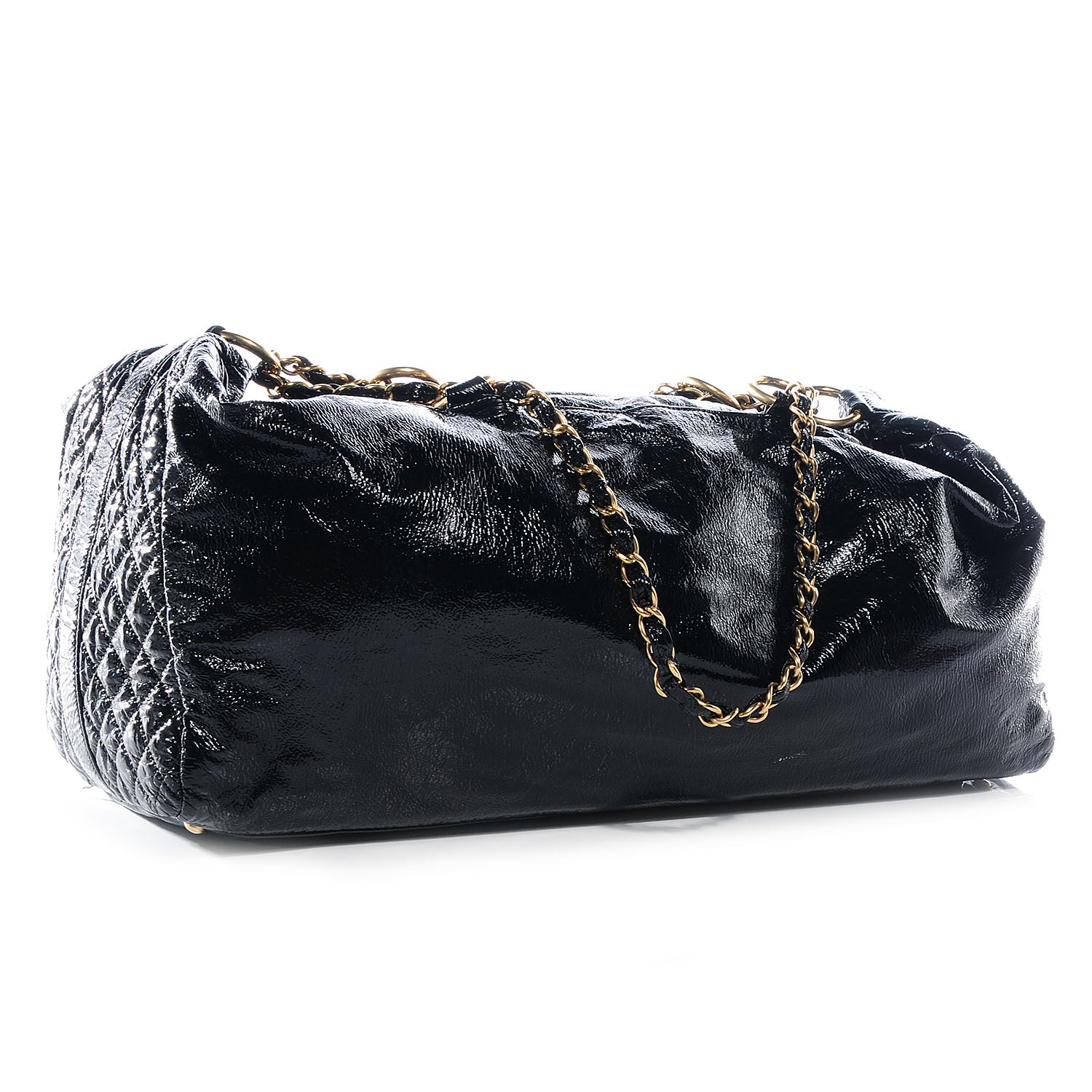 Chanel Vinyl Rock and Chain XXL Bowler Black 3 of 7