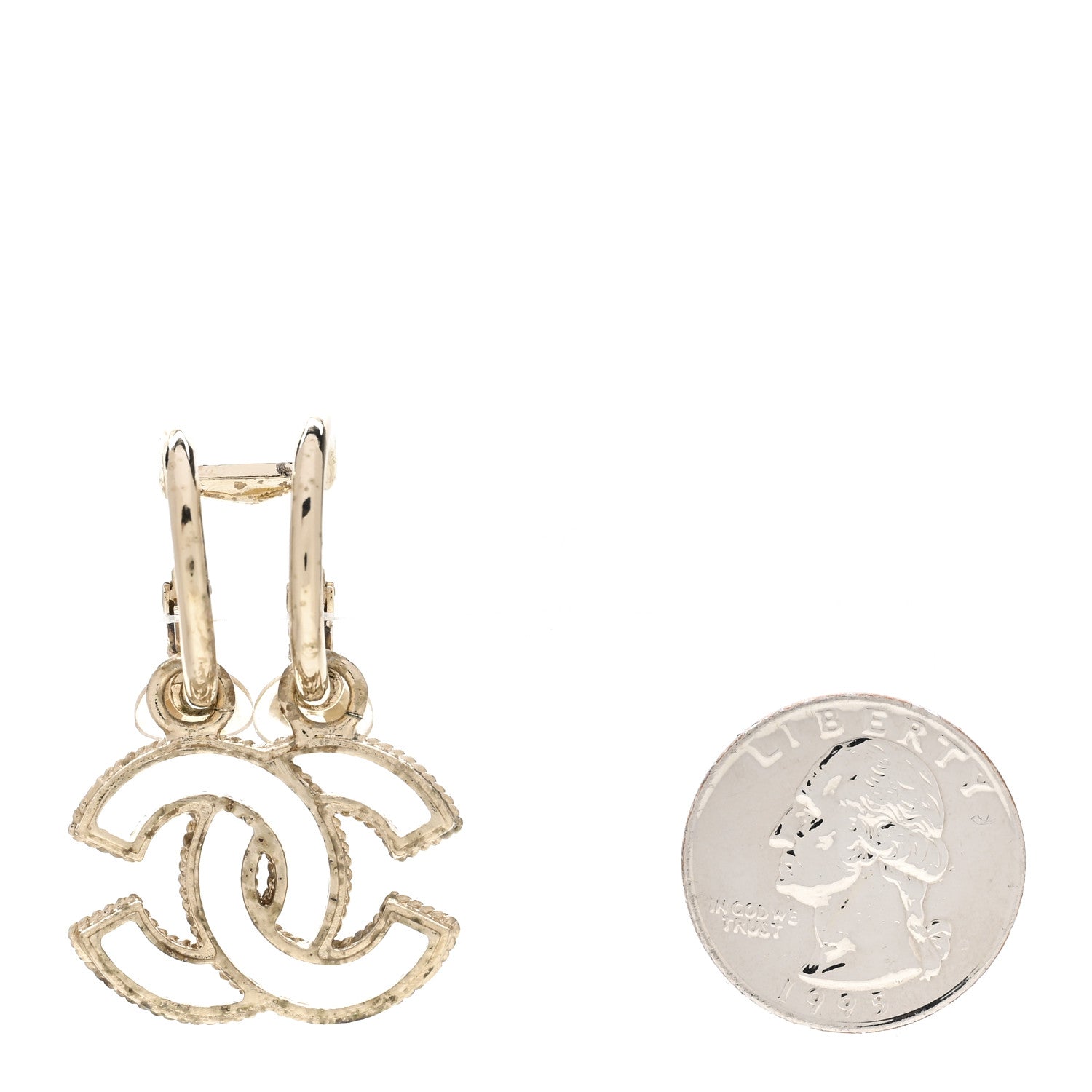 Chanel CC Dangle Clip On Earring Gold 2 of 4