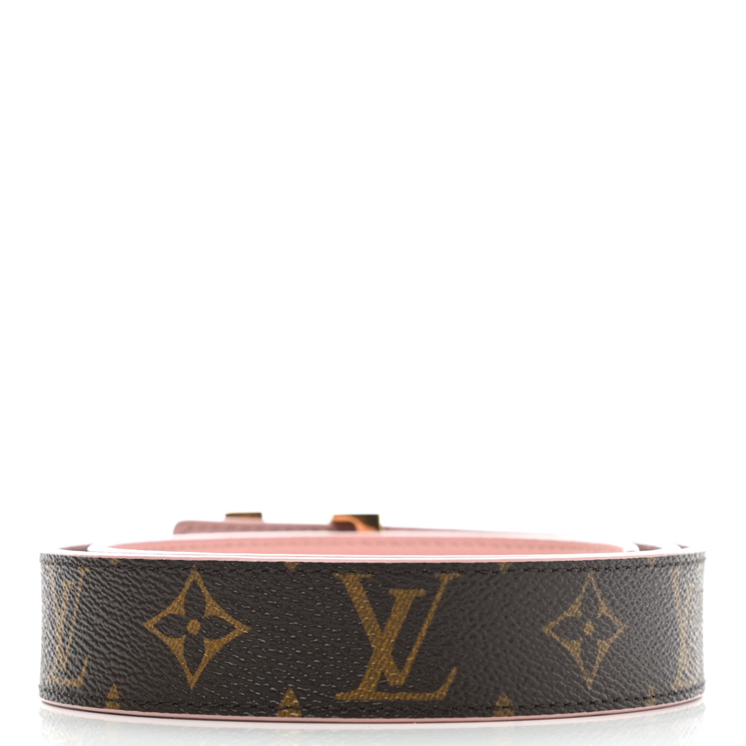 Louis Vuitton Calfskin Monogram 30mm LV Initiales Reversible Belt 85 34 Rose Ballerine 2 of 5
