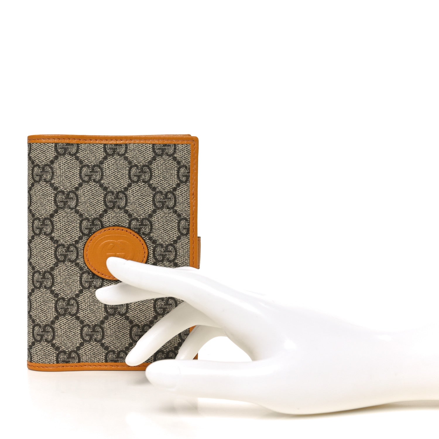 Gucci GG Supreme Monogram Azalea Calfskin Retro Interlocking G Passport Case Beige Yellow 2 of 7