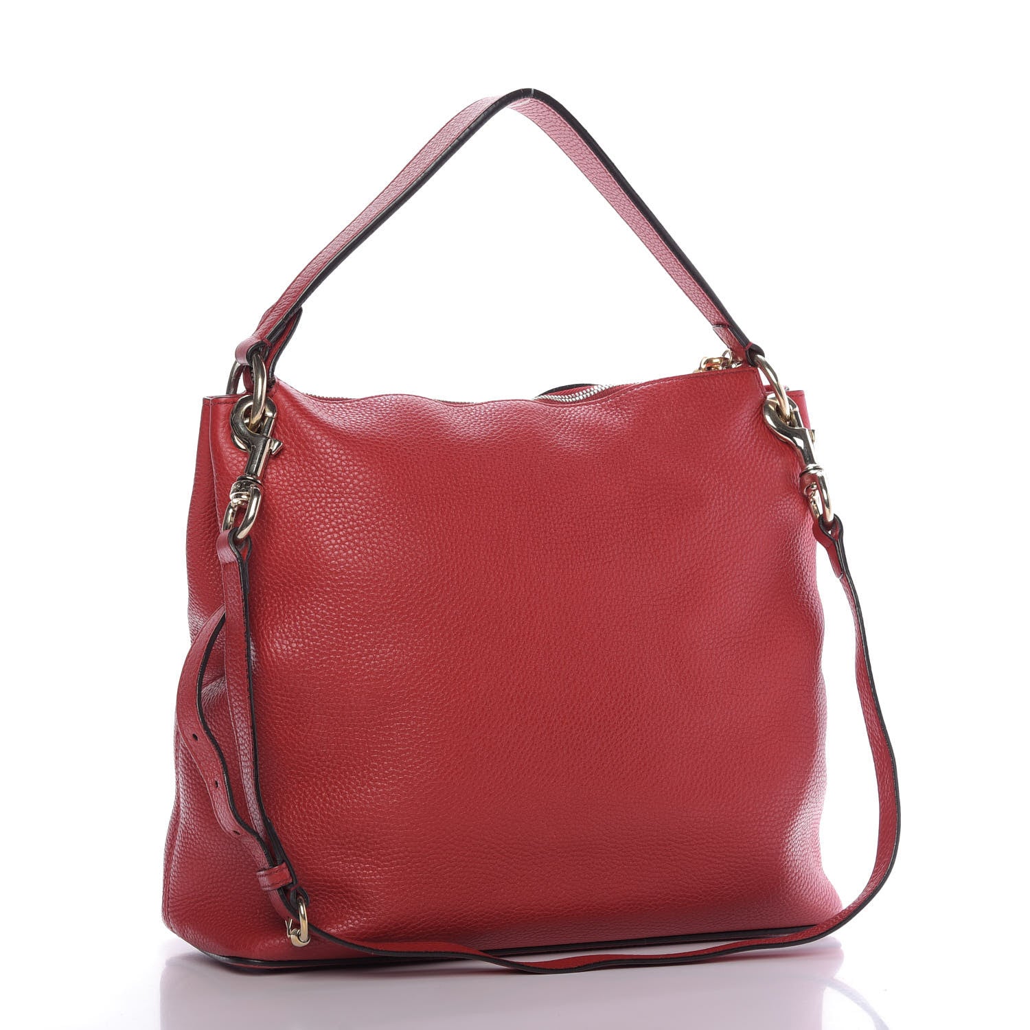 Gucci Pebbled Calfskin Large Soho Hobo Tabasco Red 4 of 13