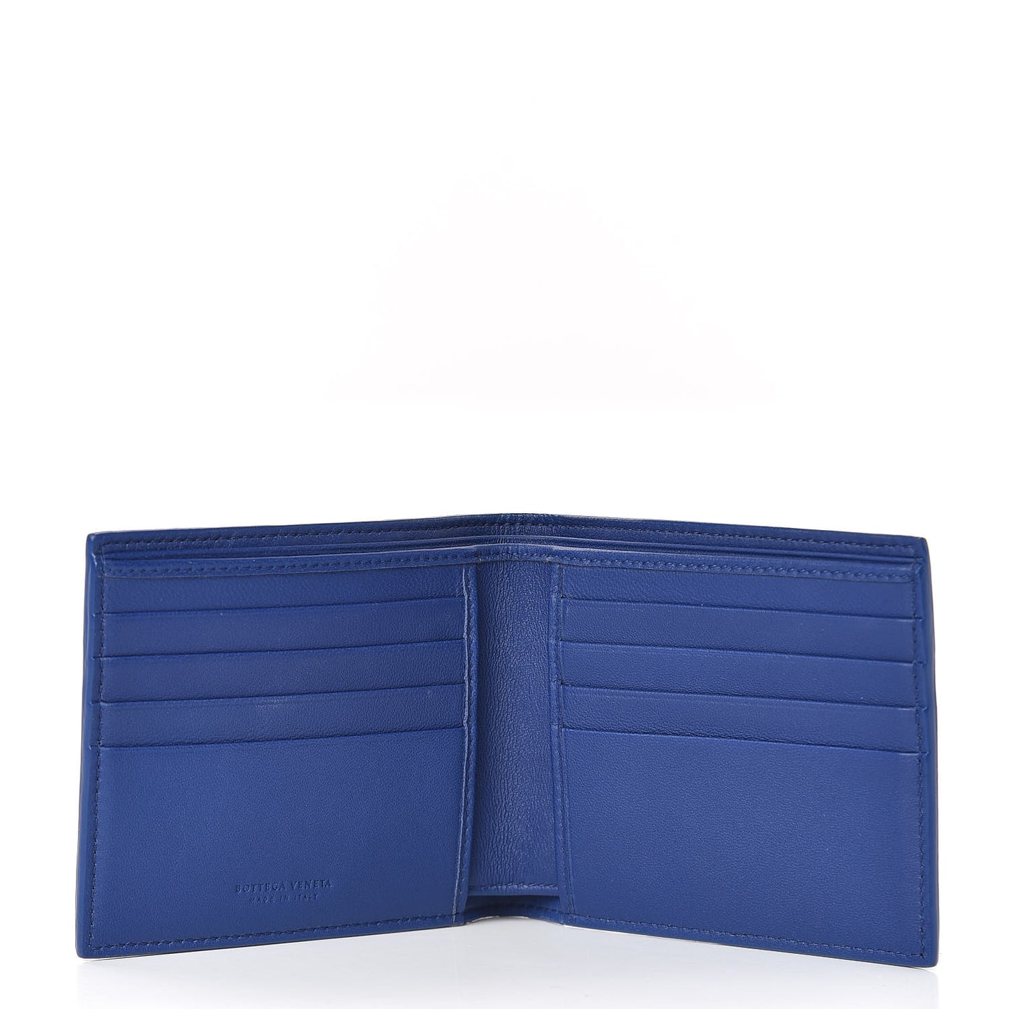 Nappa Intrecciato Crocodile Bi-Fold Wallet Cobalt Blue