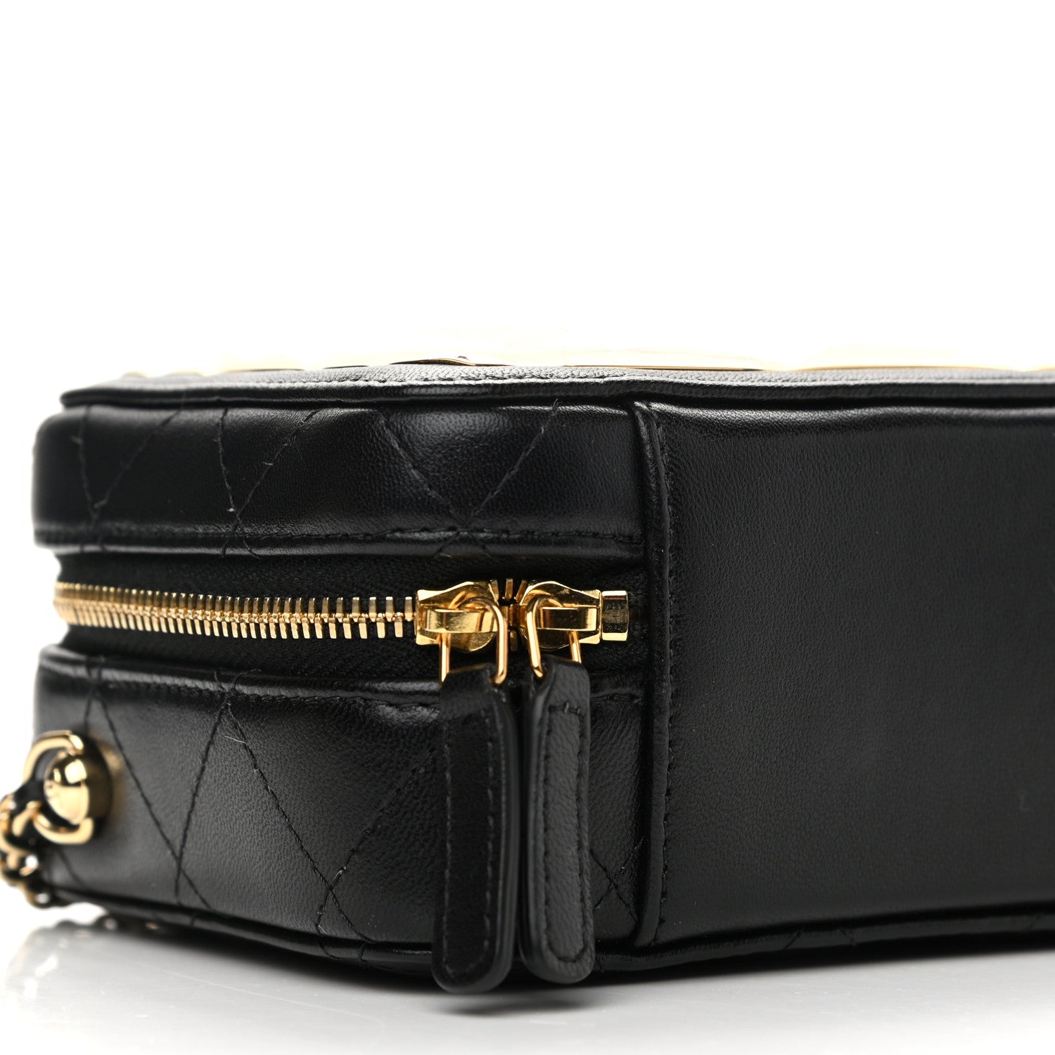 Chanel Lambskin Quilted Golden Plate Clutch With Chain Black 8 of 10