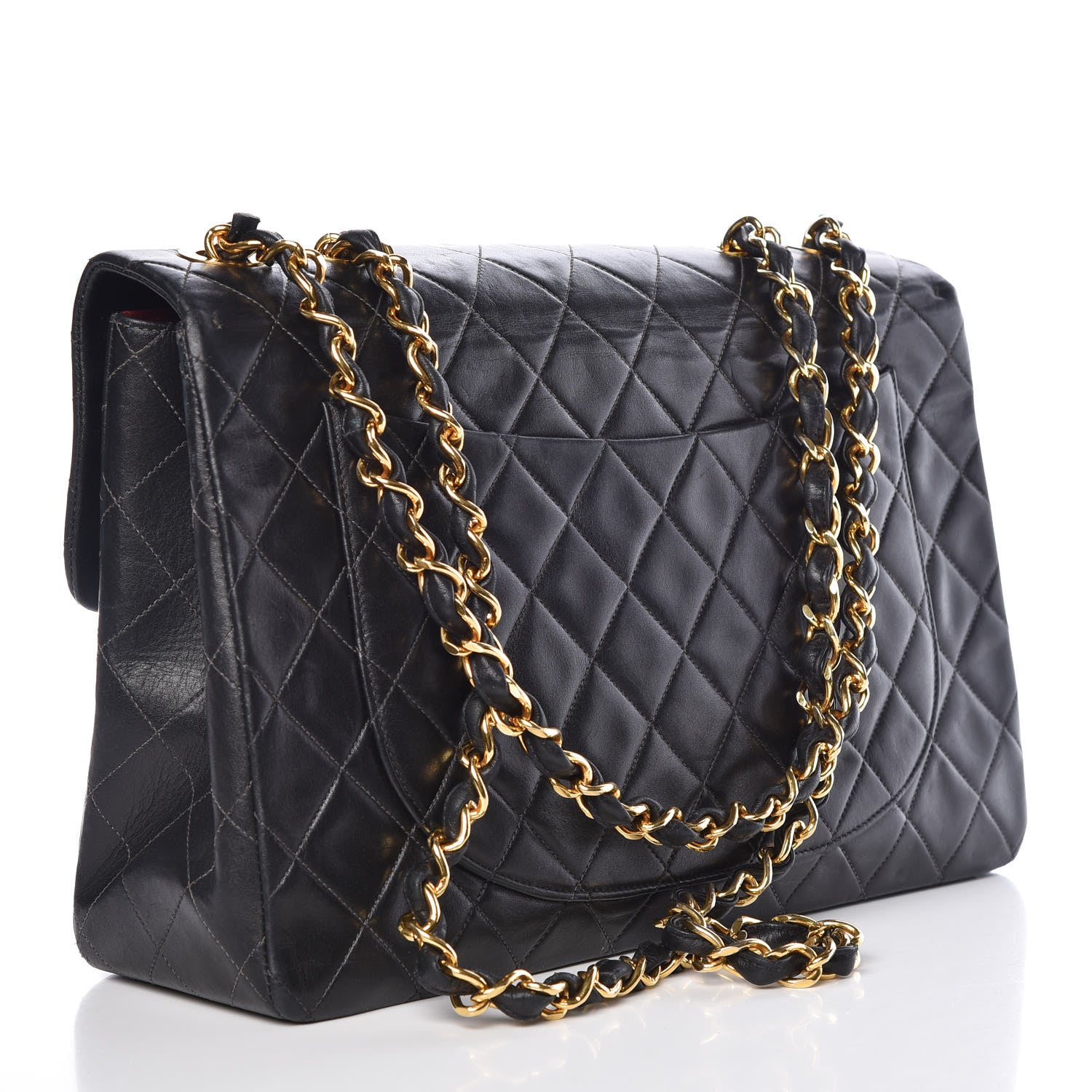 Chanel Lambskin Quilted XL Jumbo Single Flap Black 3 of 10