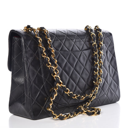 Chanel Lambskin Quilted XL Jumbo Single Flap Black 3 of 10