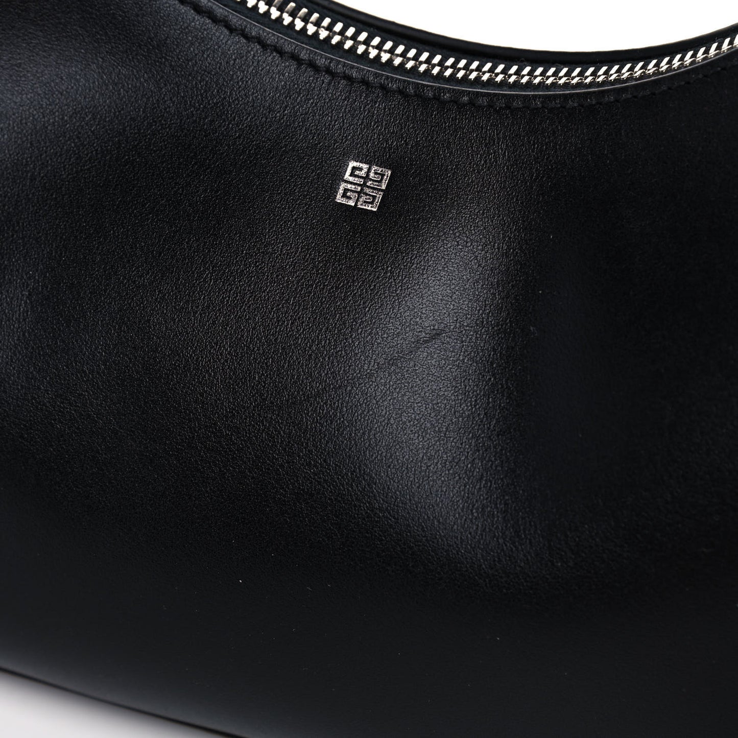 Smooth Calfskin Small Moon Cut Out Shoulder Bag Black