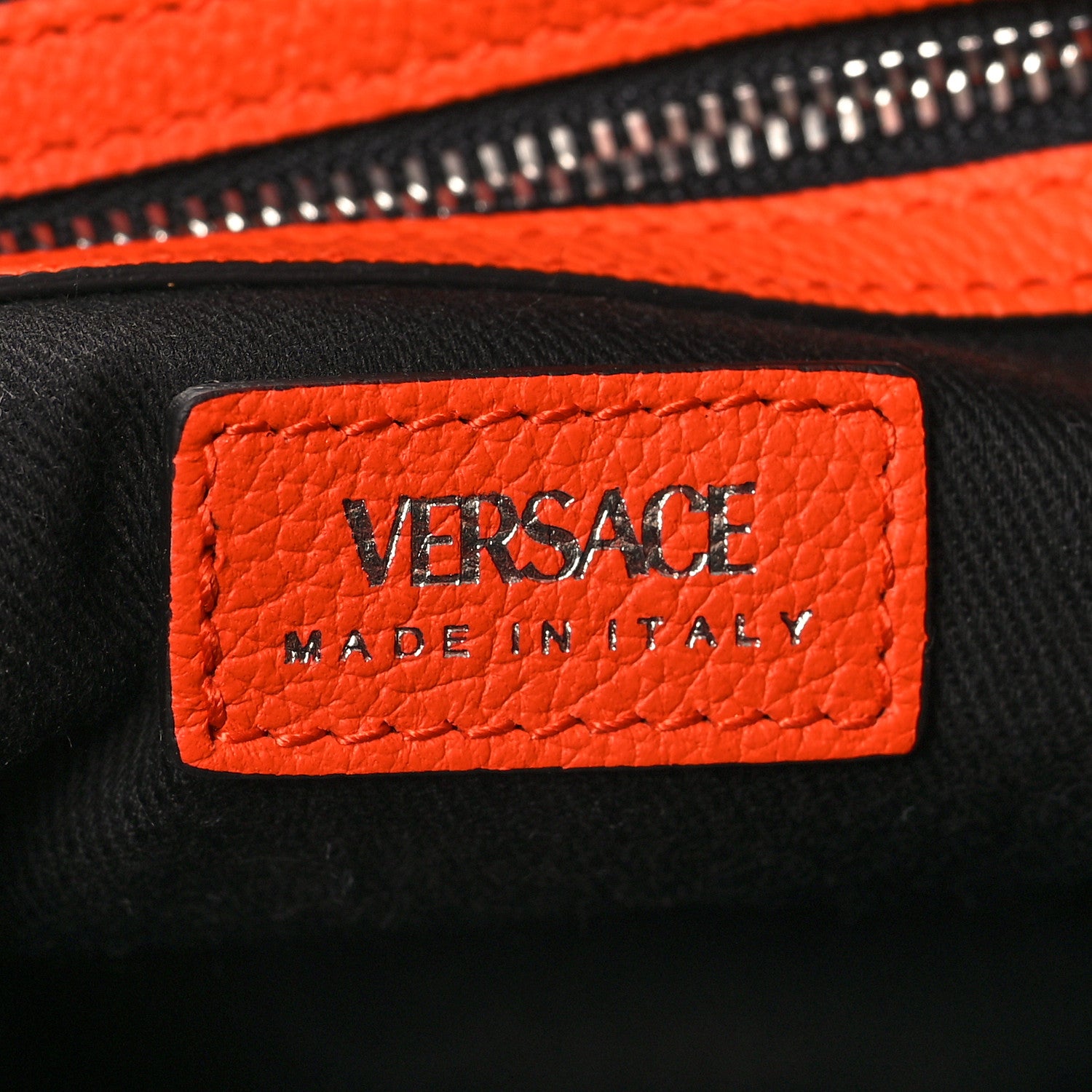 Versace Calfskin Small Repeat Zip Hobo Orange 6 of 9