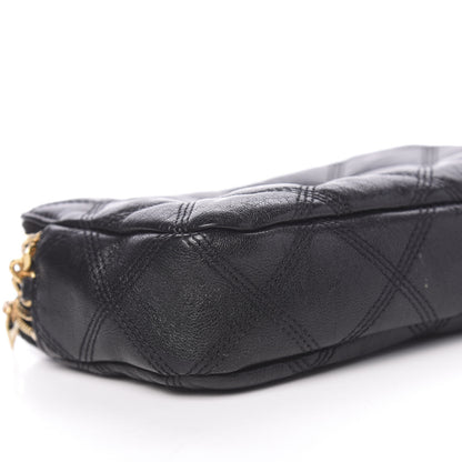 Saint Laurent Grained Lambskin Quilted Mini Becky Double Zip Bag Black 10 of 14