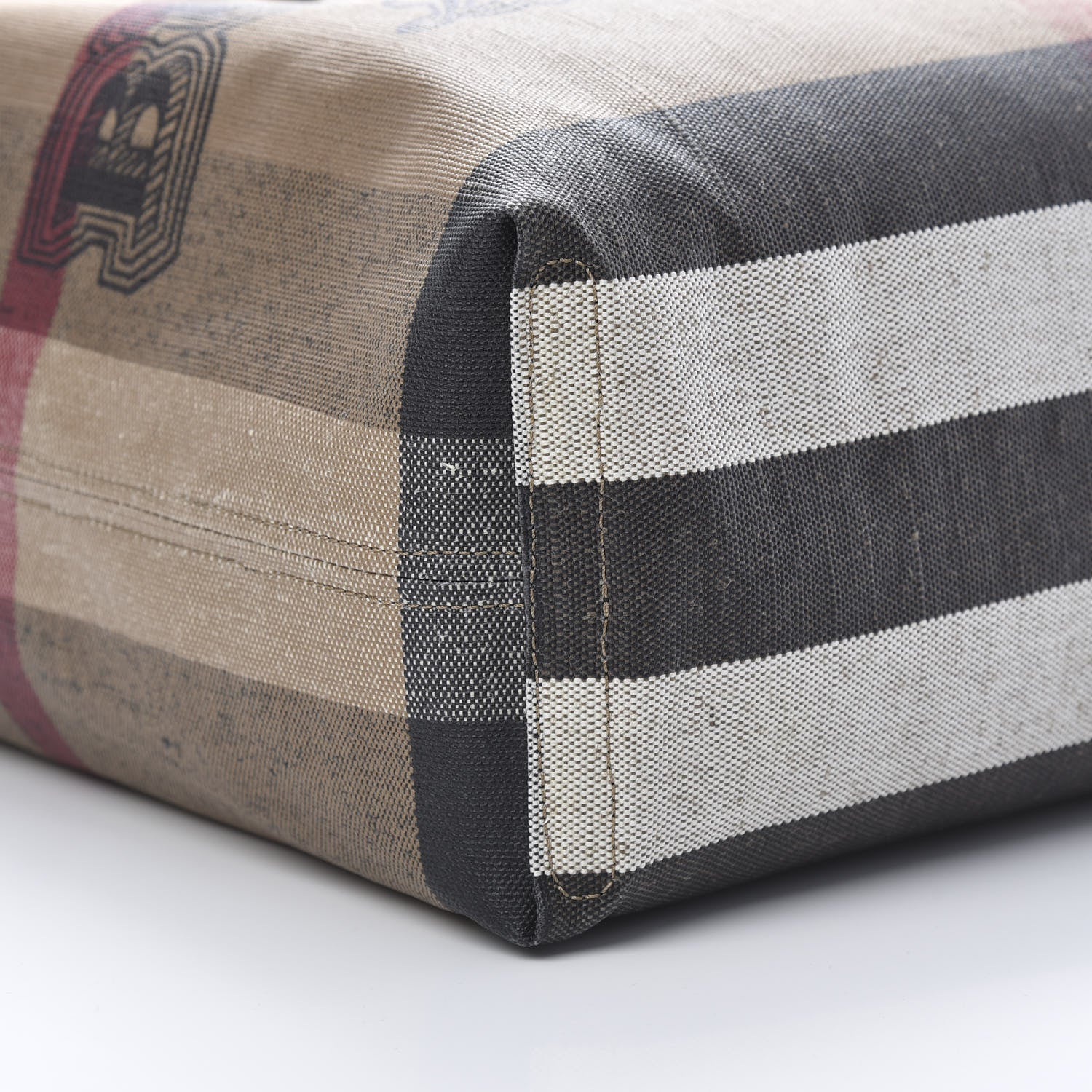 Burberry Coated Canvas Mega Check Medium Doodle Tote Black 10 of 11