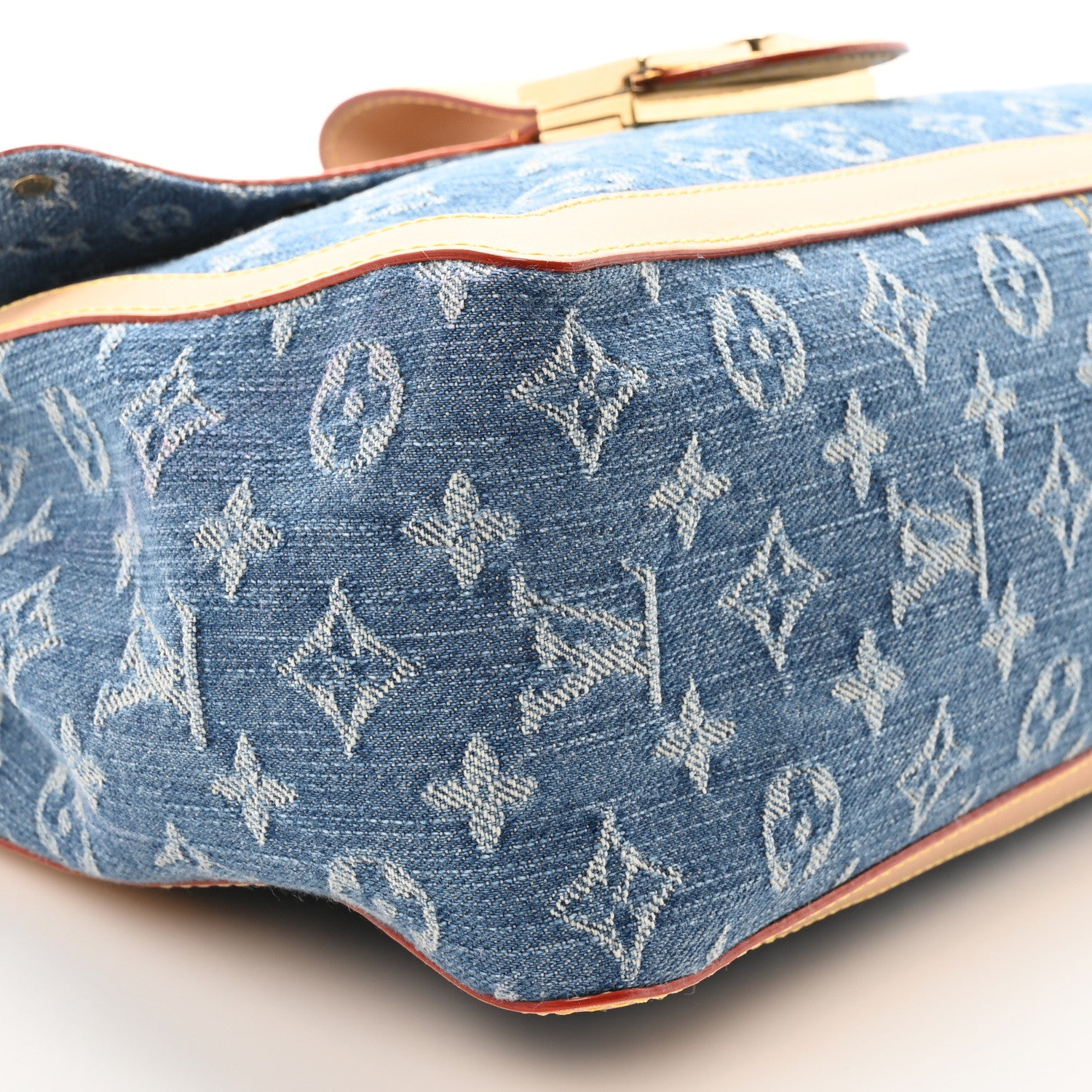 Louis Vuitton Denim Monogram Dauphine Soft GM Blue 9 of 10