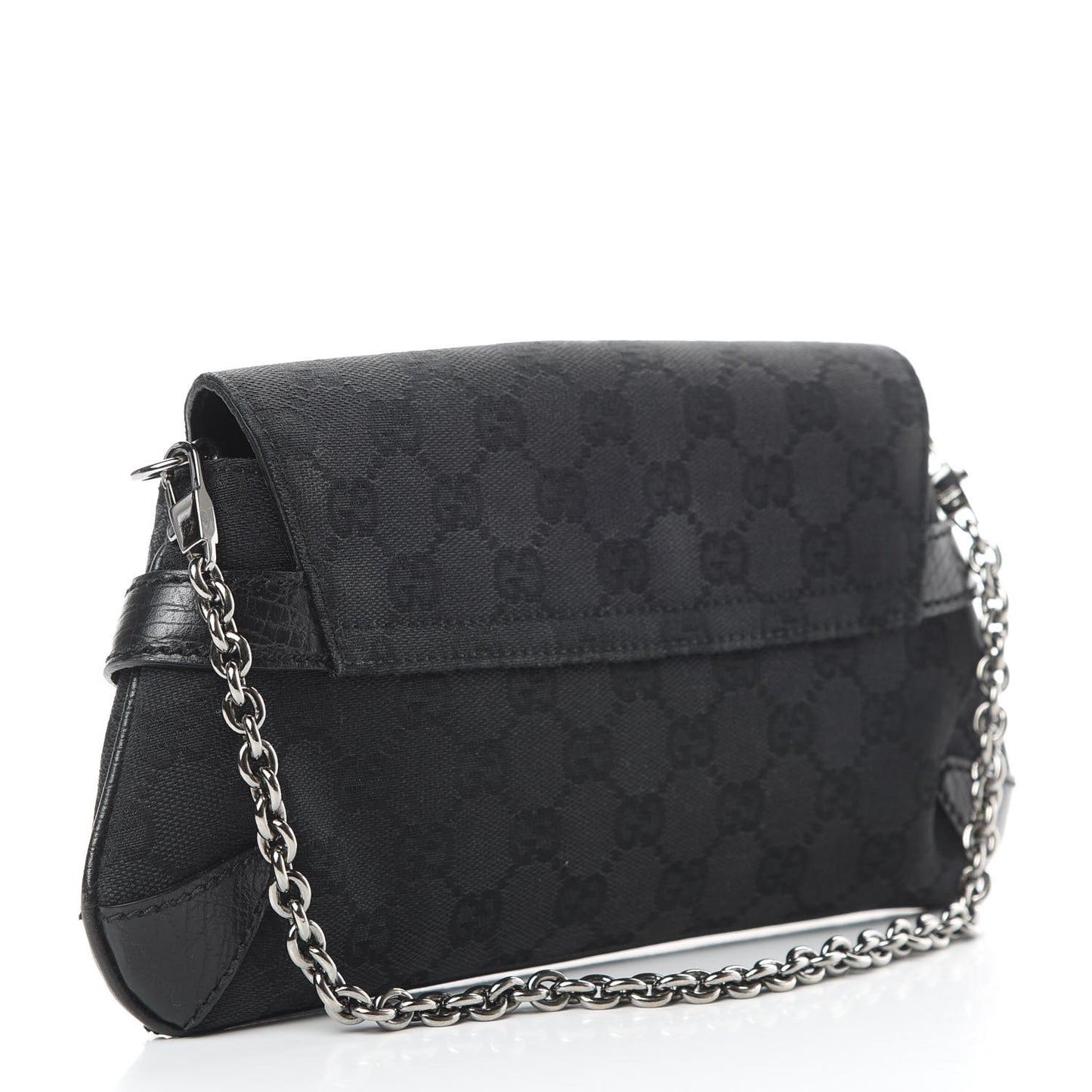 Monogram Horsebit Chain Clutch Black