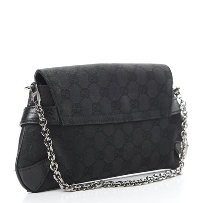 Gucci Monogram Horsebit Chain Clutch Black 3 of 12