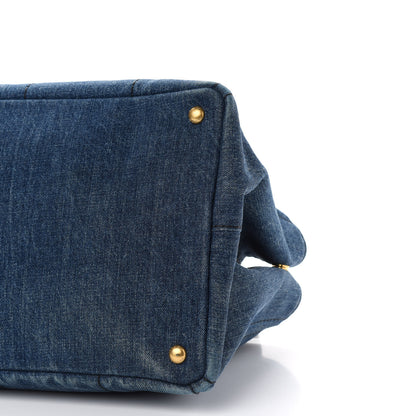 Prada Denim Logo Tote Bleu 8 of 8