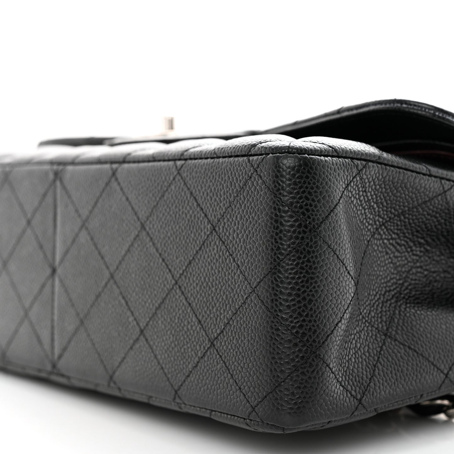 Caviar Quilted Jumbo Double Flap Black