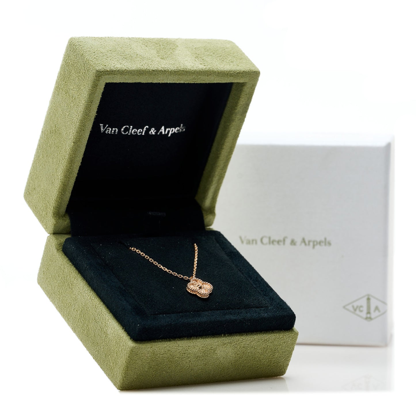 18K Rose Gold Sweet Alhambra Pendant Necklace