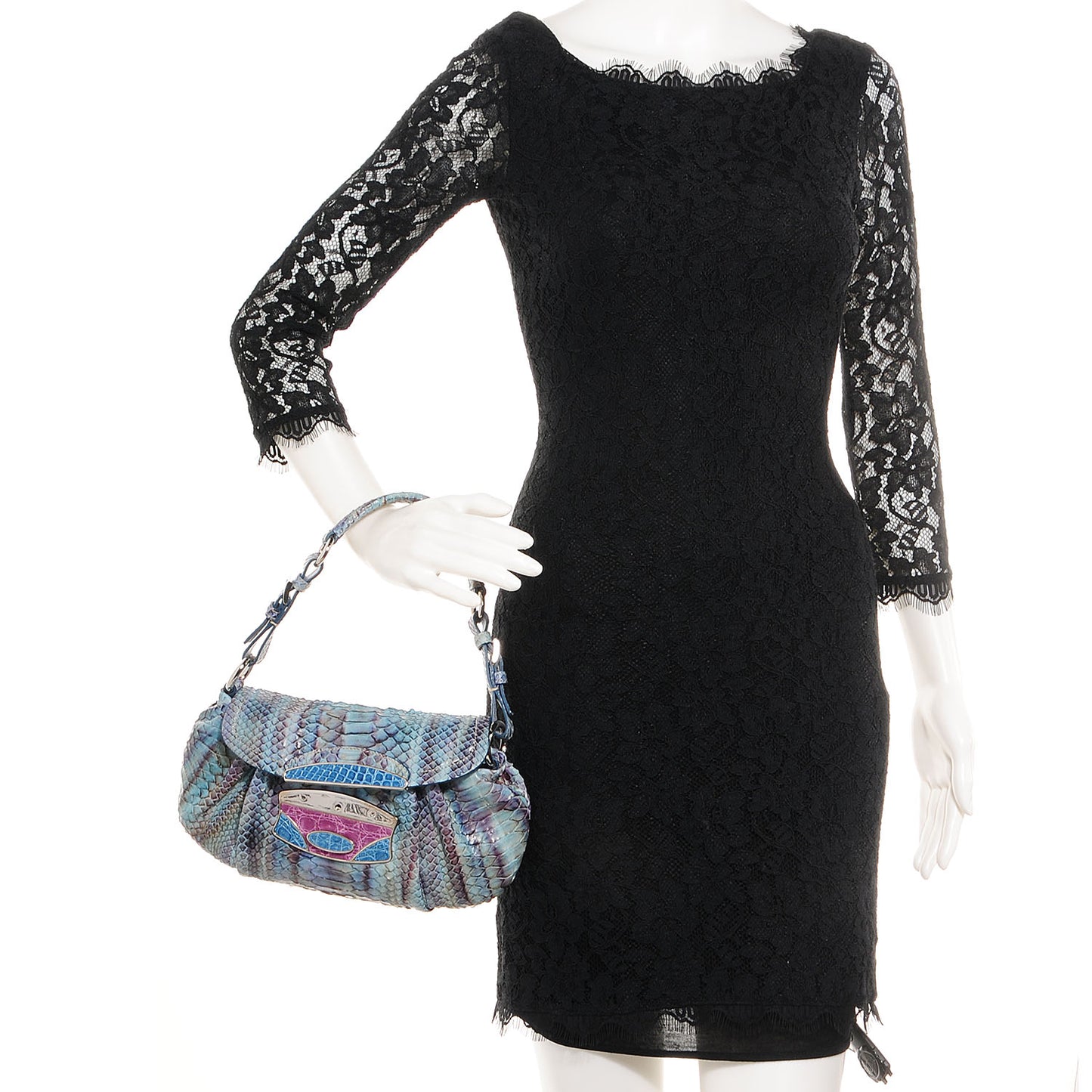 Python Alligator Shoulder Flap Bag Voyage